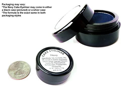 Pure Ziva Matte Cool Dark Navy Blue Cake Eyeliner & Pressed Eyeshadow, Water Activated Powder; Gluten & Cruelty Free