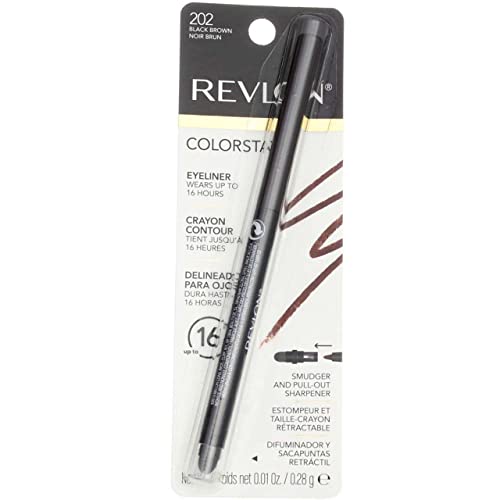 REVLON ColorStay Eyeliner Pencil, Black Brown 202, 01 oz