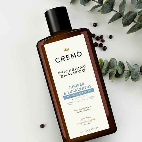 Cremo Juniper & Eucalyptus Barber Grade Thickening Shampoo, 16 Fl Oz