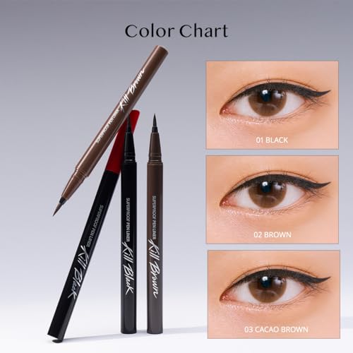 CLIO Waterproof Pen Liquid Eye Liner, Precision Tip, Long Lasting, Smudge-Resistant, High-Intensity Color (Brown, Pack of 1)