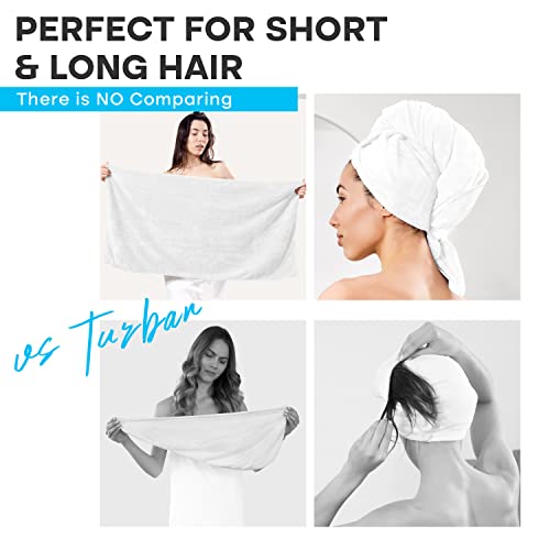 Luxe Beauty Microfiber Hair Towel Wrap – Absorbent Microfiber Hair Towels for Women Long Hair- Hair Drying Towels Microfiber Towel for Hair Wrap Perfect Curly Hair Towel for Plopping