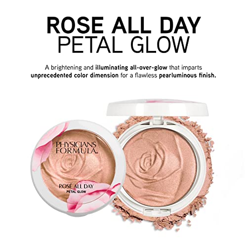 Physicians Formula Rosé All Day Highlighter Blush Face Powder, Pink Petal Glow, Dermatologist Tested, Clinicially Tested (Pack of 2)