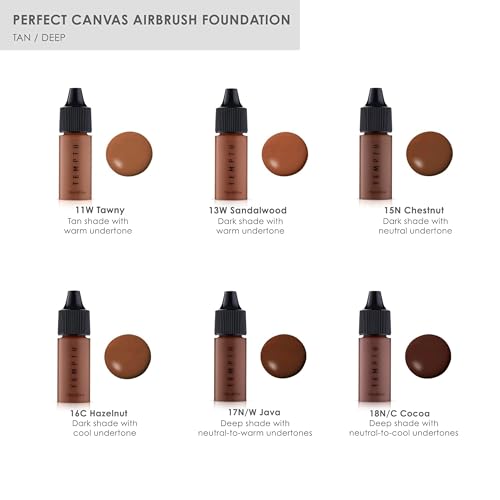 TEMPTU Perfect Canvas Hydra Lock Airbrush Foundation Starter Set, Tan/Deep & Airpod Pro Cartridge Bundle