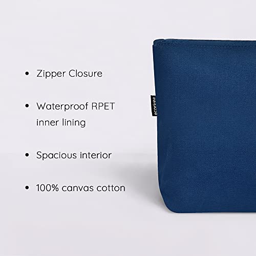 Eco Right Canvas Cosmetic Bag: Travel Makeup Pouch For Women & Girls, Zipper Purse Organizer, Stylish Canvas Cotton Aesthetic, Large Capacity, Toiletry Storage, Purse-friendly