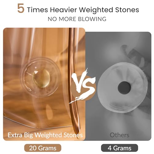 AmazerBath Premium EVA Shower Curtain Amber, Luxury Shower Curtain Clear Brown Jelly-Like Soft, Waterproof Clear Brown Shower Curtain with 3 Weighted Stones and 12 Grommets, Recyclable Packaging