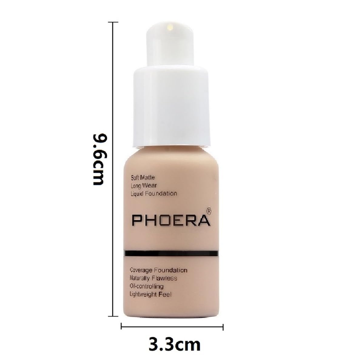 2 Pack PHOERA Foundation 105# Sand and 106#Warm Sun,Flawless Soft Matte Liquid Foundation 24 HR Oil Control Concealer Foundation Makeup.