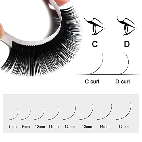 QUEWEL Eyelash Extension Supplies 0.20 D Curl Mix-8-14mm Classic Individual Lash Extensions|Optinal 0.03/0.05/0.07/0.10/0.15/0.20 C/D Single 8-25mm Mix 8-14mm 15-20mm 20-25mm|(0.20 D MIX-8-14mm)