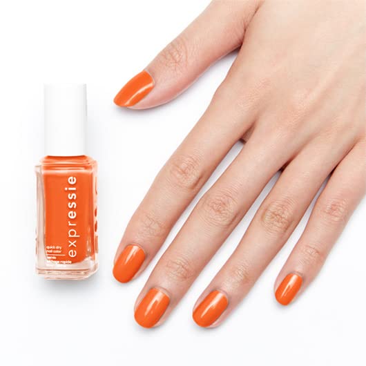 Essie expressie, Quick-Dry Nail Polish, 8-Free Vegan, Electric Orange, Bearer Of Rad News, 0.33 fl oz