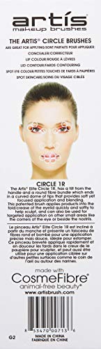 Artis Elite Mirror Circle 1R Makeup Brush | Focused Application | Eyelid folds and crease | Targeted small areas,1 Count (Pack of 1)