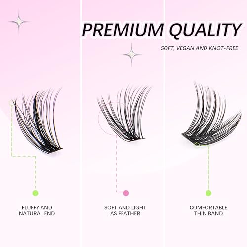 GAQQI Lash Clusters Kit 320Pcs Lash Extension Kit, Mix 9-16mm 304050D D Curl Lash Clusters Kit Eyelash Extension Kit with Lash Glue Remover and Lash Applicator Self Use at Home（304050D-DMIX KIT)