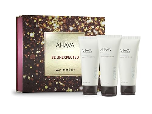 AHAVA Work that Body Gift Set - Includes Mineral Body Lotion, Mineral Hand Cream & Mineral Shower Gel, Enriched with Exclusive Dead Sea Mineral Blend Osmoter, 3 x 3.4 Fl.Oz