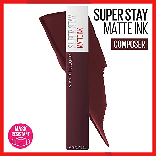 Maybelline Super Stay Matte Ink Liquid Lipstick Makeup, Long Lasting High Impact Color, Up to 16H Wear, Composer, Cherry Brown, 1 Count