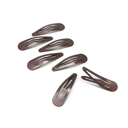 Dofash 20Pcs 5CM/2IN Metal Brown Snap Hair Clips for Women Small Hair Clips for thick Hair Barrettes Hair Clups Hair Accessories for Women (Brown)