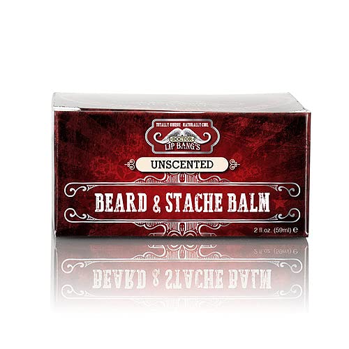 Doctor Lip Bang's Vegan Beard and Stache Balm | Unscented | Cruelty-Free | 100% All Natural | Paraben-Free | Made in the United States | Great for Grooming Beards and Mustaches