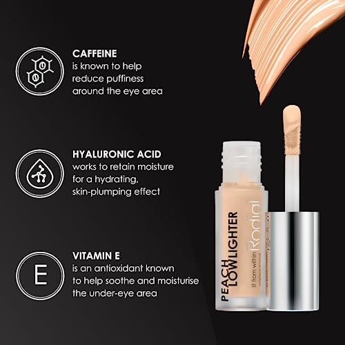 Rodial Peach Lowlighter 0.05 fl oz, Travel Size Liquid Colour Concealer, Face Concealer, Non-Shimmer Finish, Warming Complexion-Enhancer, Hydrating Formula with Hyaluronic Acid, Vitamin E and Caffeine