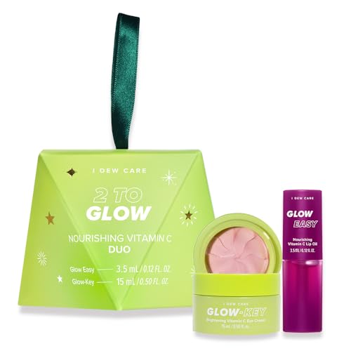 I DEW CARE 2 To Glow Korean Nourishing Vitamin C Duo - Glow Easy and Glow Key | Vitamin C Lip Oil, Eye Cream, Brightening, Gift Box Included, Glass Skin Look, Korean Skincare