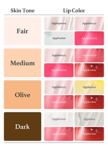 NOONI Appleseed Lip Oil Set - Appleberry & Appleplum | with Apple Seed Oil, Lip Oil Duo, Lip Stain, Long-Lasting, Plumping, Gift, Gift Sets, For Chapped and Flaky Lips