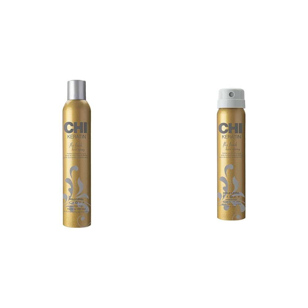 CHI Keratin Flex Finish Hair Spray 10 oz & 2.6 oz Bundle