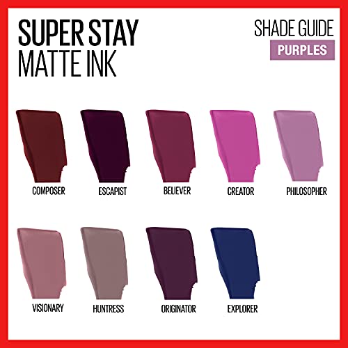 Maybelline Super Stay Matte Ink Liquid Lipstick Makeup, Long Lasting High Impact Color, Up to 16H Wear, Composer, Cherry Brown, 1 Count