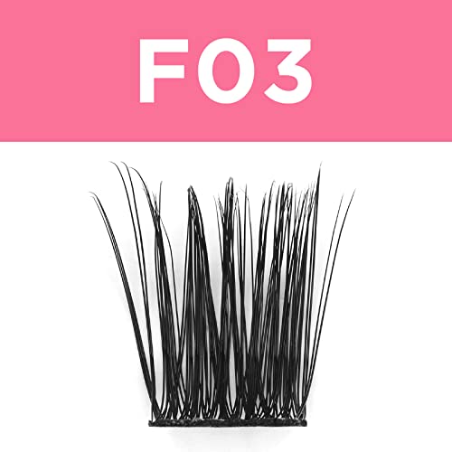 Cluster Lashes, Crislashes DIY Eyelash Extension 13 Rows, D Curl 12mm Individual Cluster Eyelashes Natural Look, 78 pcs Reusable Cluster Eyelash Extensions at Home (F03-D Curl 12mm)