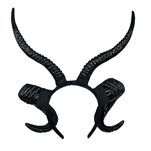 Moyubath Devil Horns Headband, Black Maleficent Horns Antlers Gothic Steampunk Demon Horns Headband for Halloween Fancy Dress Costume Photo Props