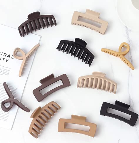 11 Pack 4.3 Inch Hair Clips Claw Clips Accessories For Women Thick Curly Hair Products Large Square Matte Clips