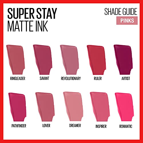 Maybelline Super Stay Matte Ink Liquid Lipstick Makeup, Long Lasting High Impact Color, Up to 16H Wear, Lover, Mauve Neutral, 1 Count