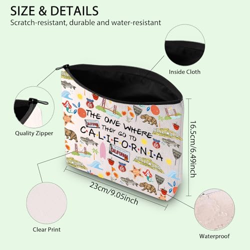 FOTAP California Trip Makeup Bag California State Gift California Souvenir Gift California Travel Bag California Housewarming Gift Vocation Gifts (California)