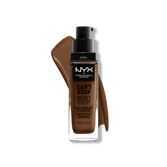 NYX PROFESSIONAL MAKEUP Can't Stop Won't Stop Foundation, 24h Full Coverage Matte Finish - Deep