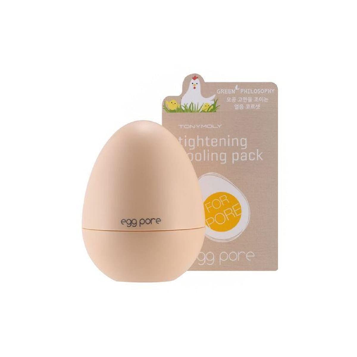 TONYMOLY Egg Pore Tightening Cooling Pack, 1.01 Fl Oz - Nature-Driven Ingredients Work Soft on Skin, Gradually Tightens Pores