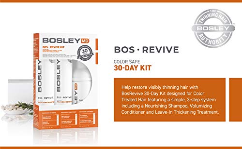 BosleyMD BosRevive KIT for Visible Hair Thinning (Color Safe), Starter Size (30 Days)