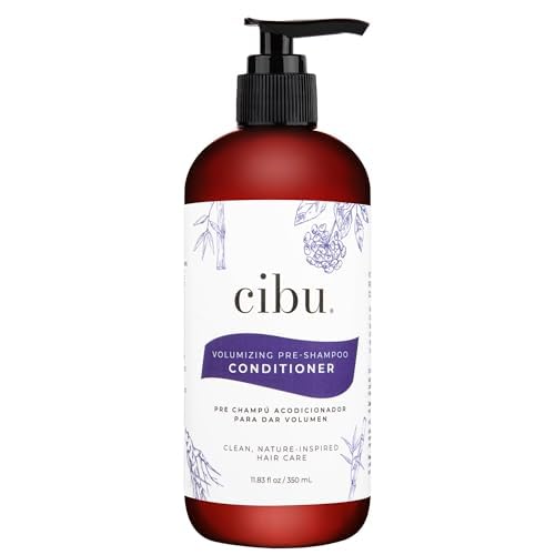 CIBU Volumizing Pre-Shampoo Conditioner | Volume Conditioner for Fine Hair | Hair Thickening Conditioner for Women and Men | Anti Breakage | Nutrient Rich Ginseng Soy Protein Bamboo | 11.83oz