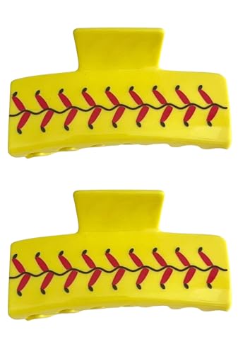 Softball Hair Accessories, Gift for Girls Team, Sports Claw Clip Large, Teen Birthday Present (Set of 2)