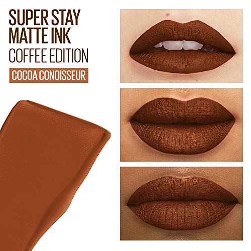 Maybelline New York SuperStay Matte Ink Liquid Lipstick, Coffee Edition, Cocoa Connoisseur, 0.17 Ounce