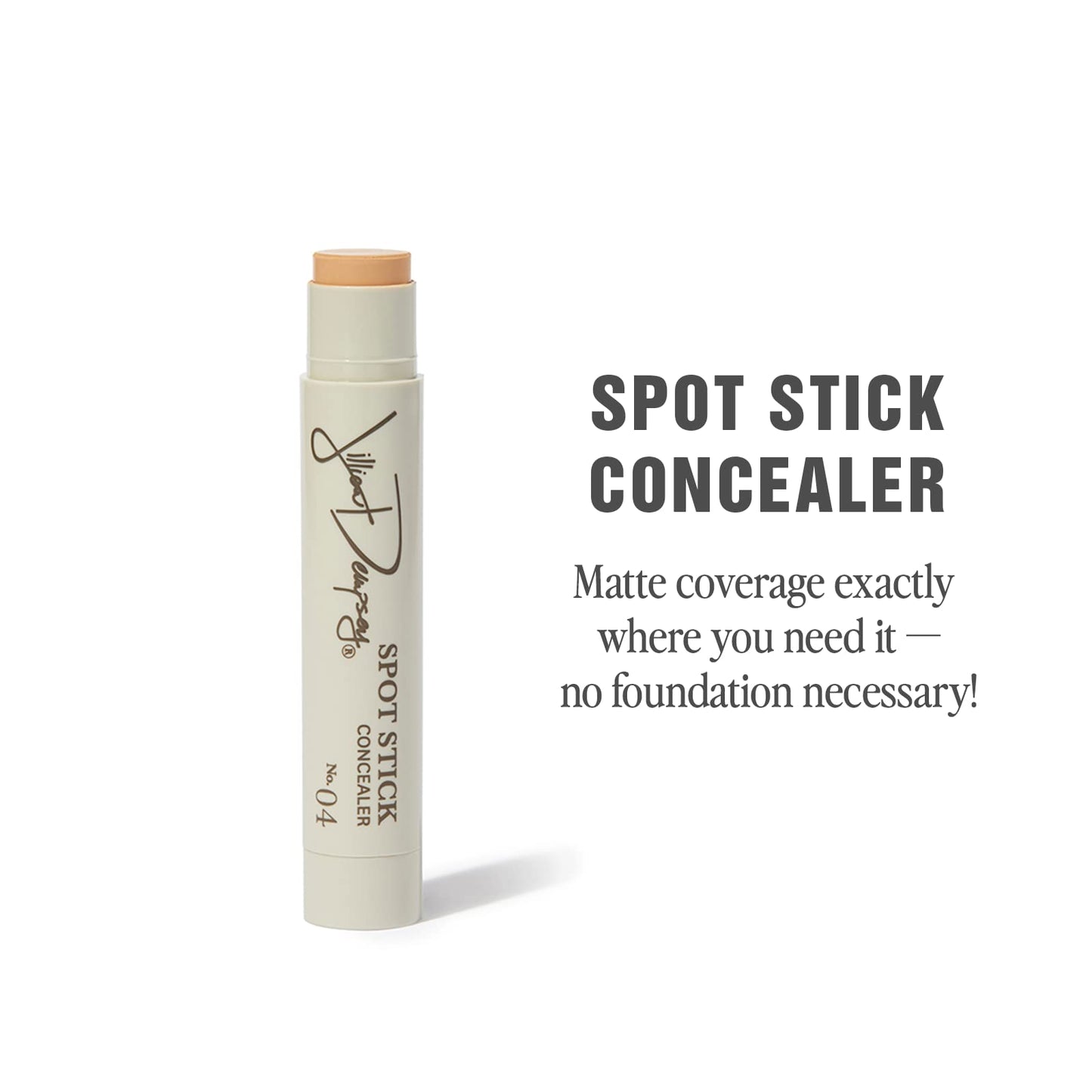 Jillian Dempsey Spot Stick Concealer | Easy Blending Matte Concealer for Blemishes & Uneven Skin Tones | Shade No. 04: The Neutralizer, Light Orange for Covering Bluish Tones