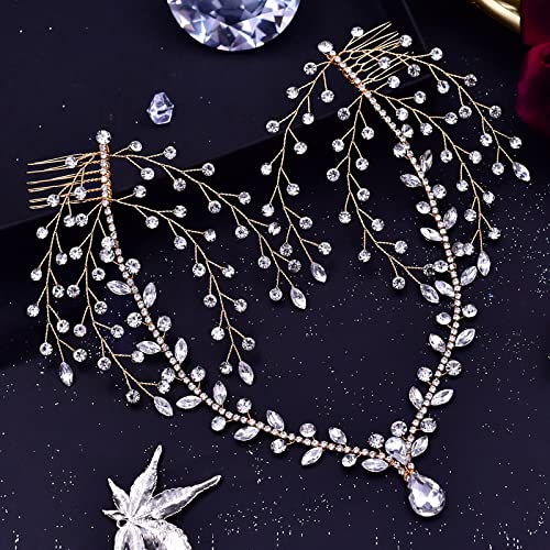 HONGMEI Wedding Bridal Crystal Headband for Woman Rhinestone Hair Comb Wedding Headdress Wedding Headpiece for Bride