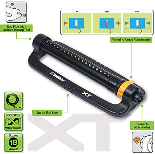 Melnor 65056-AMZ XT Turbo Oscillator with Range Adjustment and QuickConnect Product Adapter Set, Amazon Bundle