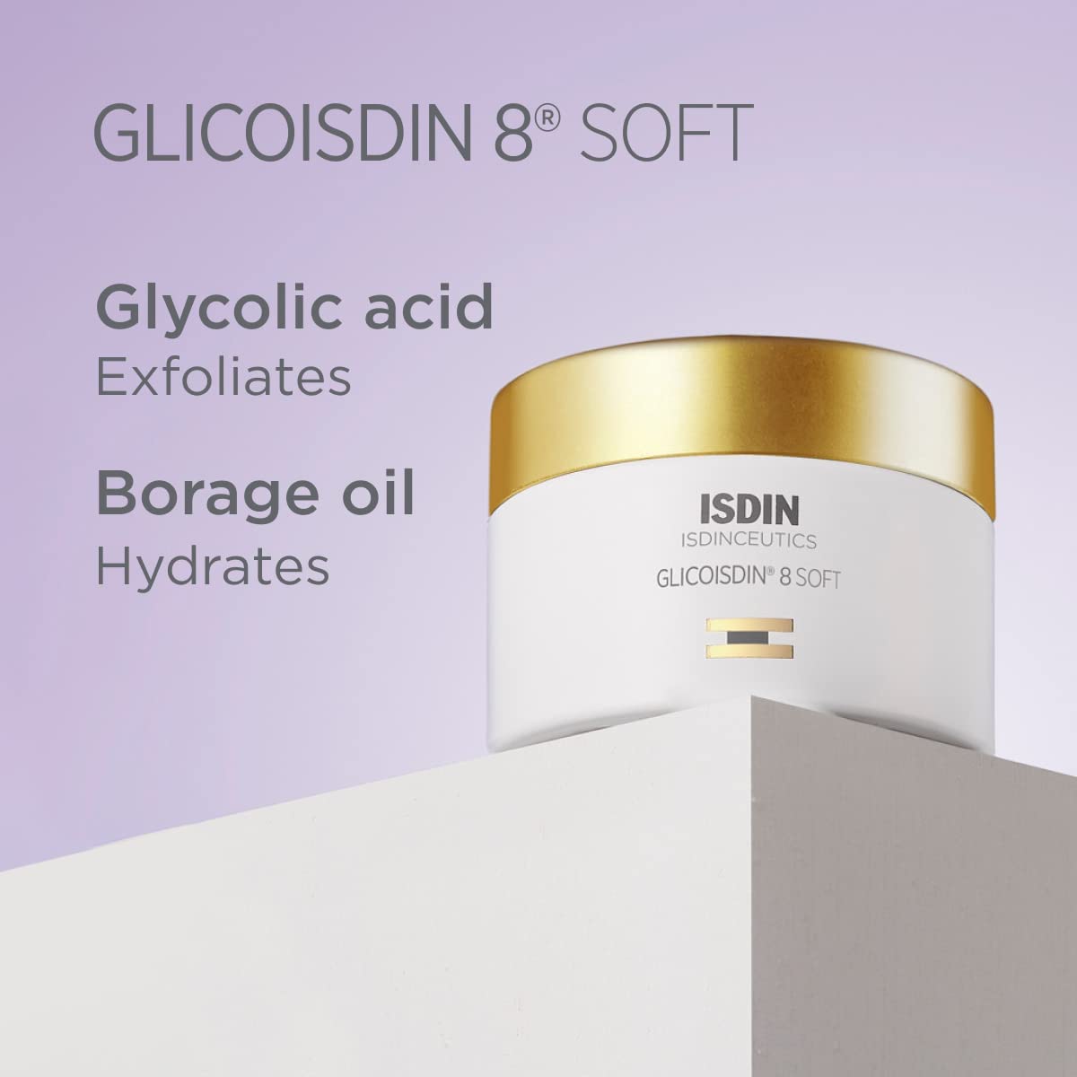 Glicoisdin 8 Soft - Face Exfoliant Cream with Glycolic Acid, 1.76 OZ