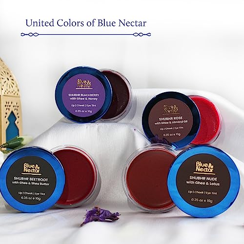 Blue Nectar Lip Tint Balm for Deep Wine Tinted Lips | Natural Beetroot Lip Balm Moisturizer for Dry Skin with Organic Ghee & Shea Butter | Long Lasting Hydrating Lip Tint (10g)