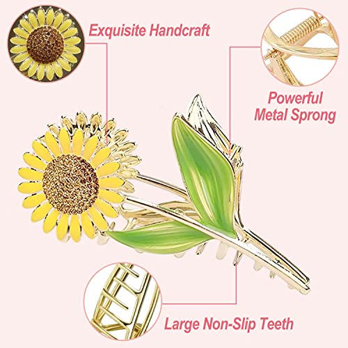 Flower Metal Hair Claw Clips 6 Pcs Cute Large Tulip NonSlip Hair Barrettes Strong Hold Hair Clamps Fashion Hair Accessories for Woman Girls with Long Thick Thin Curly Hair (A Style)