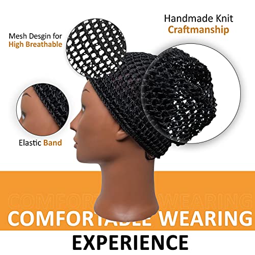 Dena's Combo Mesh Crochet Hair Net | Hair Net For Plopping | Hair Net with Thick Nylon Thread | Hair Net for Sleeping | Crochet Net