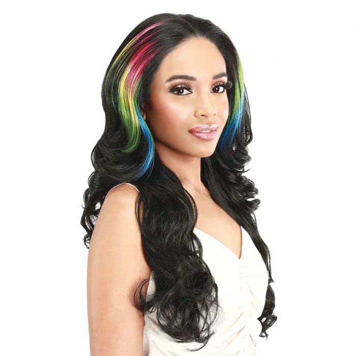 Zury Sis Human Hair Blend 13x4 HD Lace Front Wig - PM-FP LACE -NADIA (Color:FFT TIEDYE)