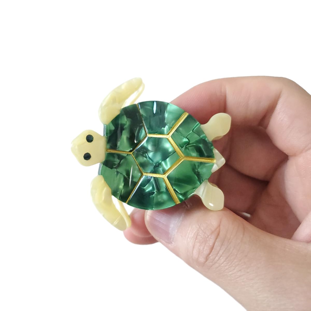 Mini Green Turtle Claw Clip,Acetate Hair Clip,Small Hair Clips for Women