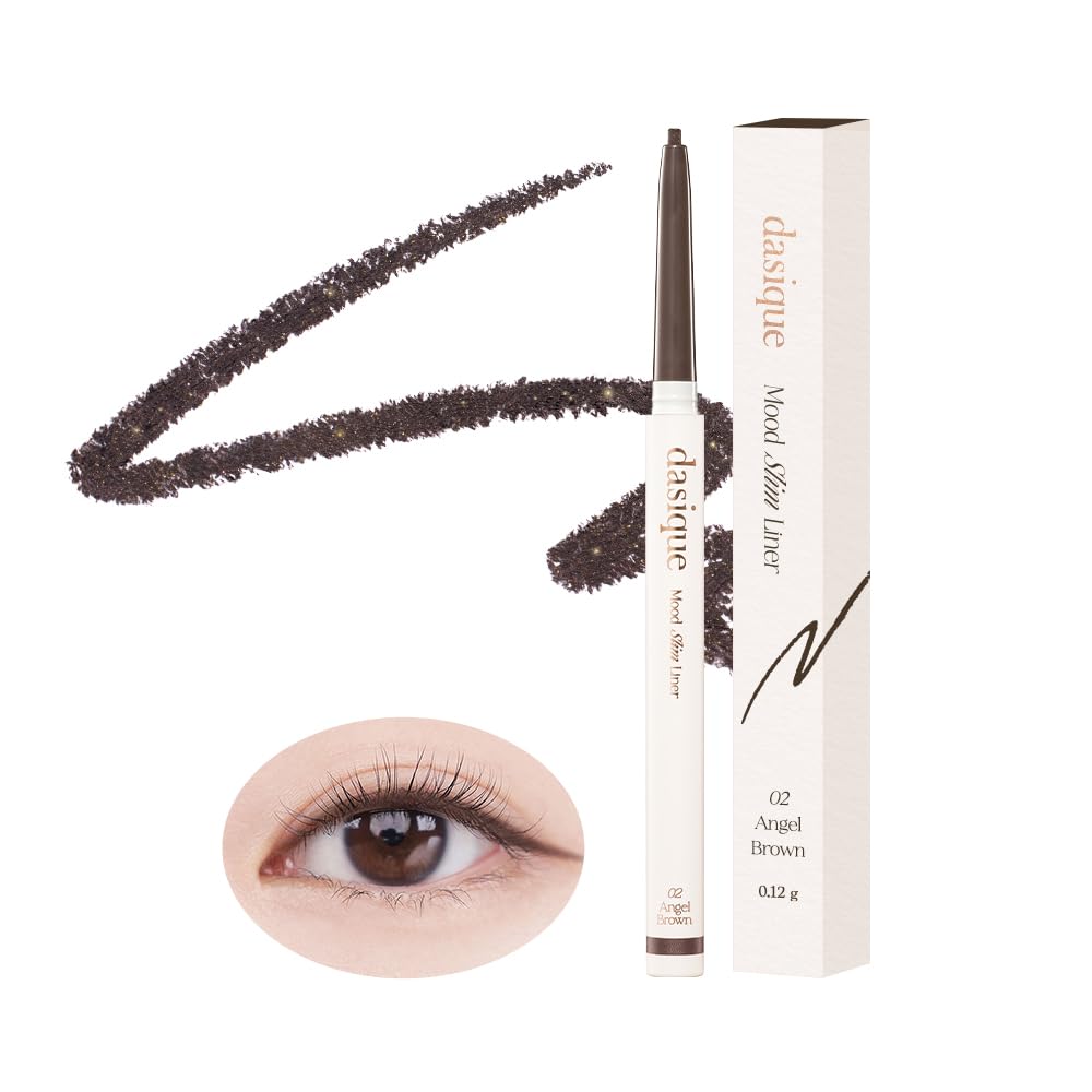 dasique Mood Slim Liner (02 Angel Brown) | Waterproof Eyeliner | Soft Gliding | Retractable | Eye Contour | Aegyosal