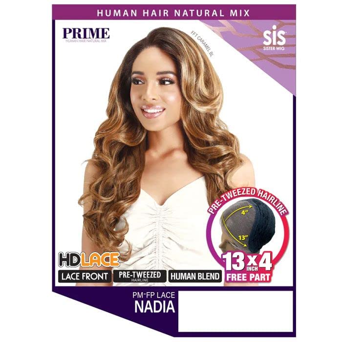 Zury Sis Human Hair Blend 13x4 HD Lace Front Wig - PM-FP LACE -NADIA (Color:FFT TIEDYE)