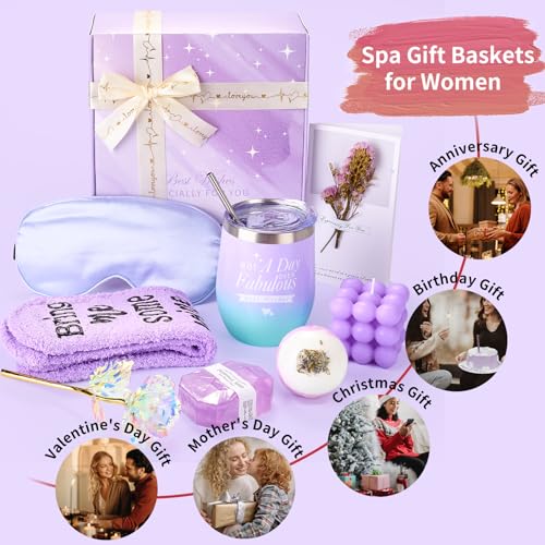 Birthday Gifts for Women,Unique Happy Birthday Relaxing Spa Bath Set Gift Baskets Ideas for Her,Mom,Teacher,Sister, Friends, Best Pampering Care Package Thank You Gifts for Women Who Have Everything…