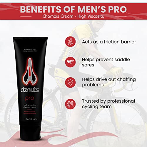 dznuts Men's Pro Chamois Cream with Women’s Bliss Chamois Cream and Bald Super Smooth Shaving Cream - Anti -Chafing Cream for Saddle Sores, Helps Prevent Razor Burns, Ingrown Hairs and Cuts