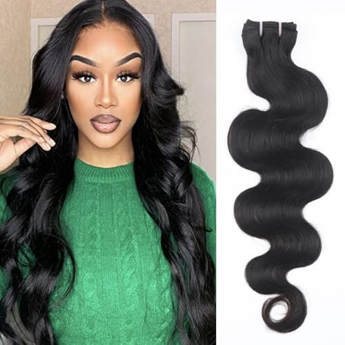 RESACA 22 Inch Human Hair Bundles Body Wave One Bundle 100% Unprocessed Brazilian Virgin Hair Bundles Deals Double Weft Weave Hair Extension Nature Color