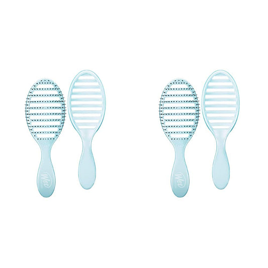 Wet Brush Osmosis Speed Dry Hair Brush - Blue - Vented Design and Ultra Soft HeatFlex Bristles Are Blow Dry Safe With Ergonomic Handle Manages Tangle and Uncontrollable Hair - Pain-Free (Pack of 2)