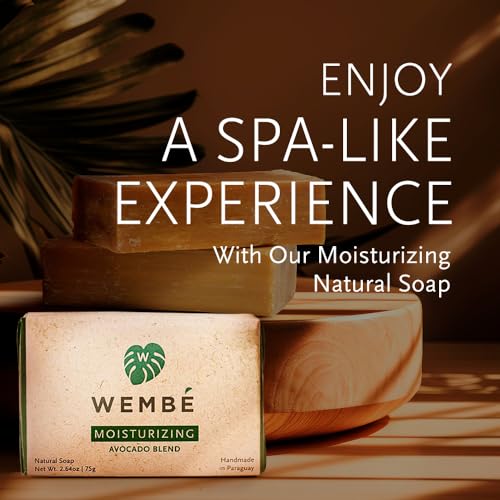 Wembé Soap Bar Handmade in Paraguay + Natural Essential Oils & Fruits - Black Clay Face Scrub (5.6oz)